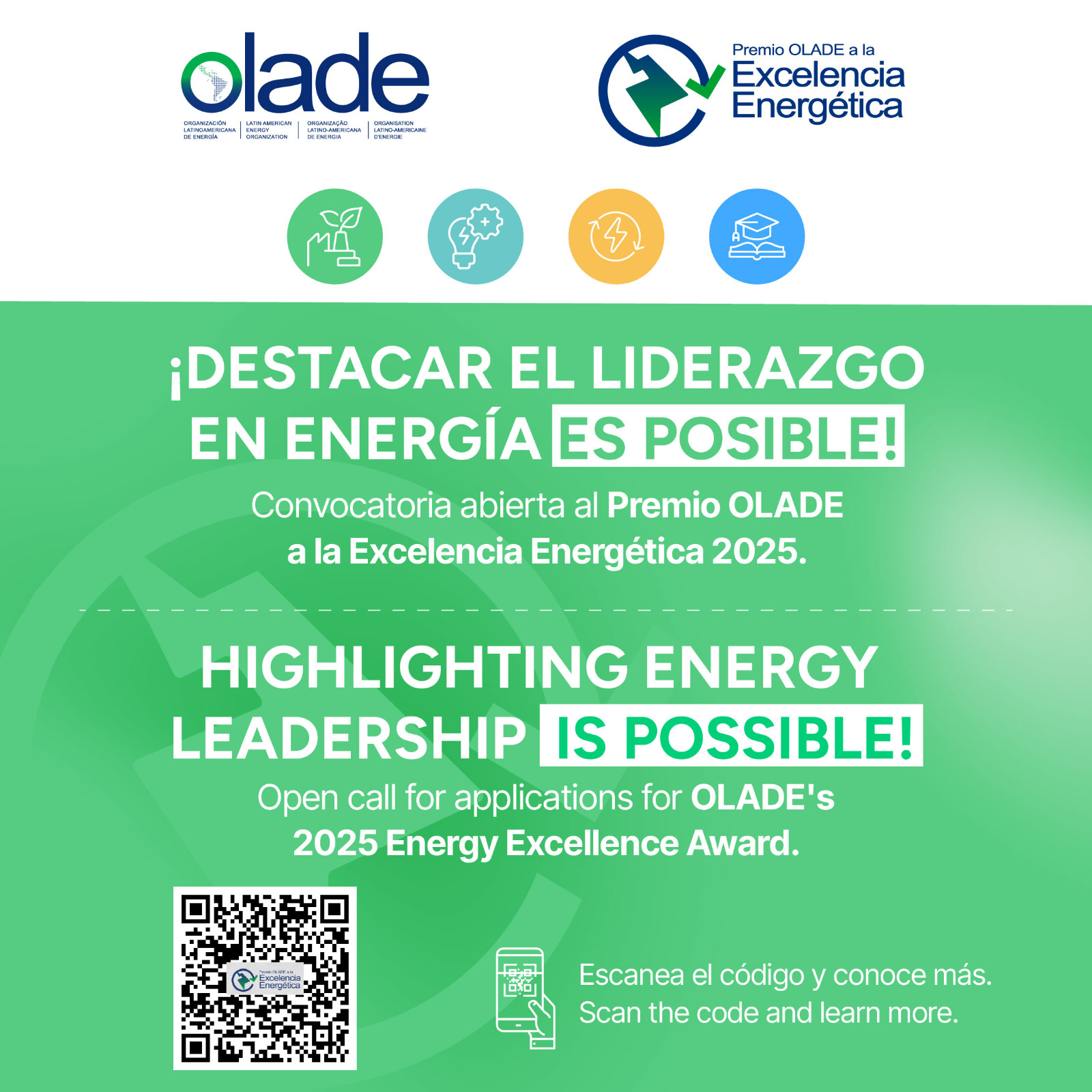 OLADE lanza la segunda edición de su Premio a la Excelencia Energética