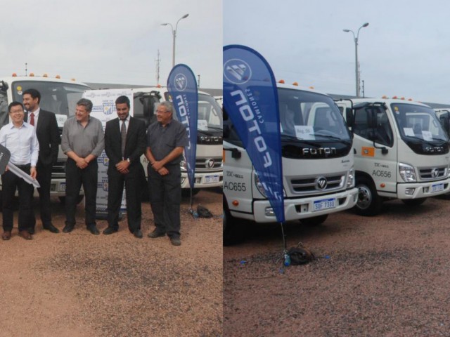 Homero De León entregó a MTOP flota de camiones FOTON Homero De León entregó a MTOP flota de camiones FOTON