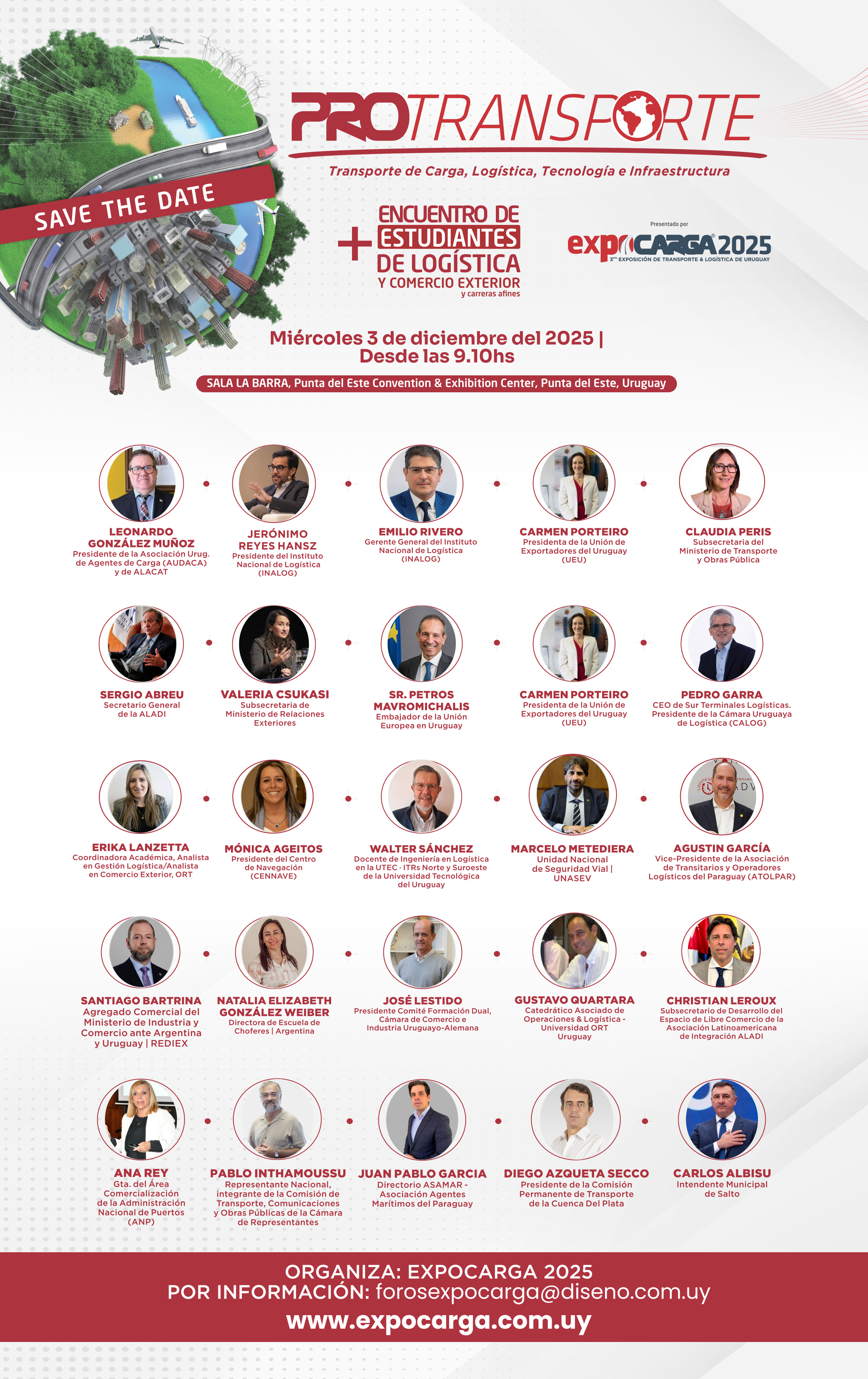 Foro PROTRANSPORTE en EXPOCARGA 2025: Transporte, logística, tecnología e infraestructura: Uruguay mira hacia el futuro