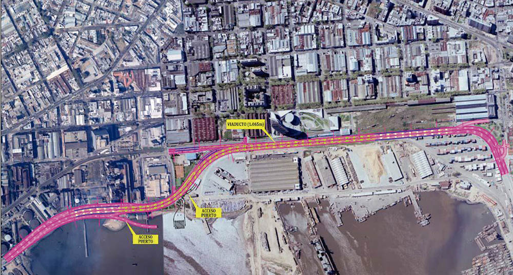 Inicio de la etapa II de construcción del Viaducto en la Rambla Portuaria de Montevideo