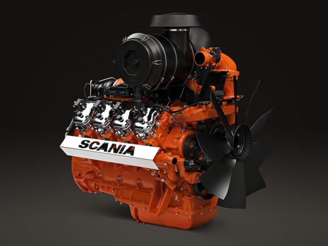 Scania exhibió su motor V8 a gas para generación de energía