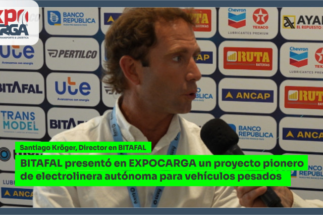 BITAFAL presentó en EXPOCARGA un proyecto pionero de electrolinera autónoma para vehículos pesados