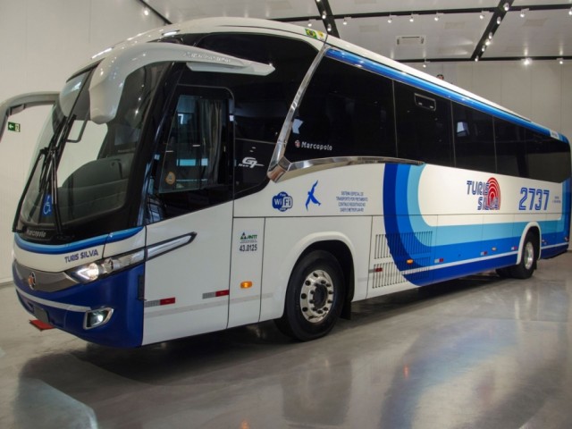 Marcopolo y Scania suministran Turis Silva el primer autobús de carga con GNC en Brasil Marcopolo y Scania suministran Turis Silva el primer autobús de carga con GNC en Brasil